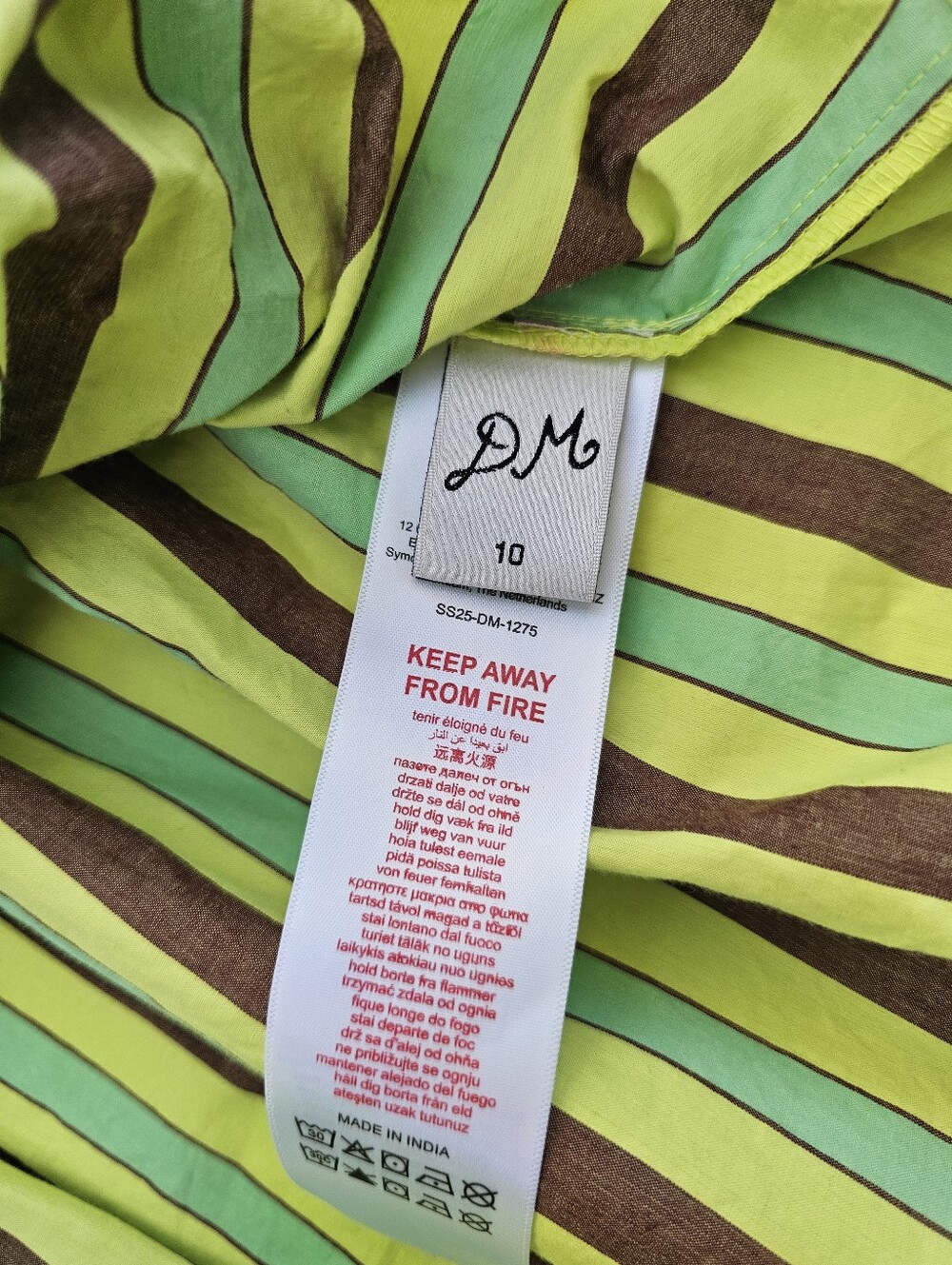 Damson Madder Saffy Smocked Stripe Cotton Mini Dress - Picture 5 of 8